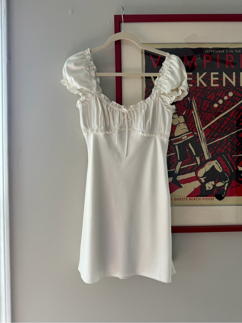 Aritzia Sunday Best Quill Satin White Dress S